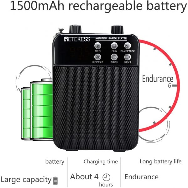 Retekess TR619 Sprachverstärker mit Mikrofon für Lehrer – Bild 8