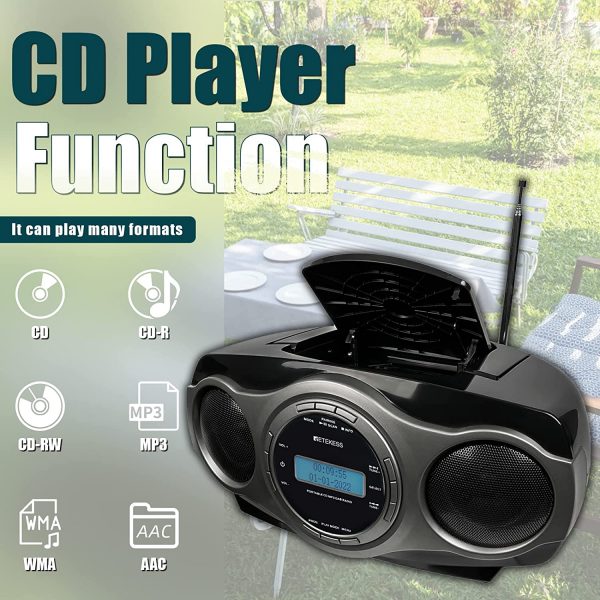 Retekess TR631 Tragbarer CD Player, DAB FM Radio mit Bluetooth – Bild 8