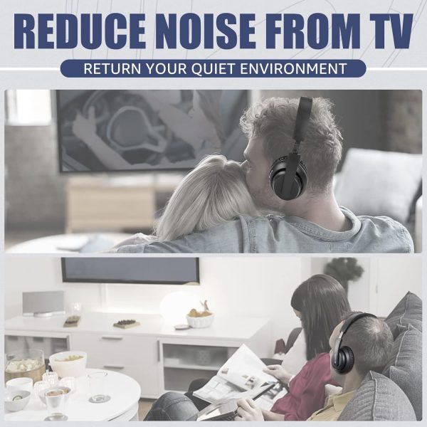 Retekess TA006 Kabellose Kopfhörer für Fernseher, Funkkopfhörer mit Ladestationv, 30 Meter Reichweite, 8 Stunden Akkukapazität Stereo Kopfhörer mit 3.5mm, RCA Eingang, Koaxialkabel, Audioleitung